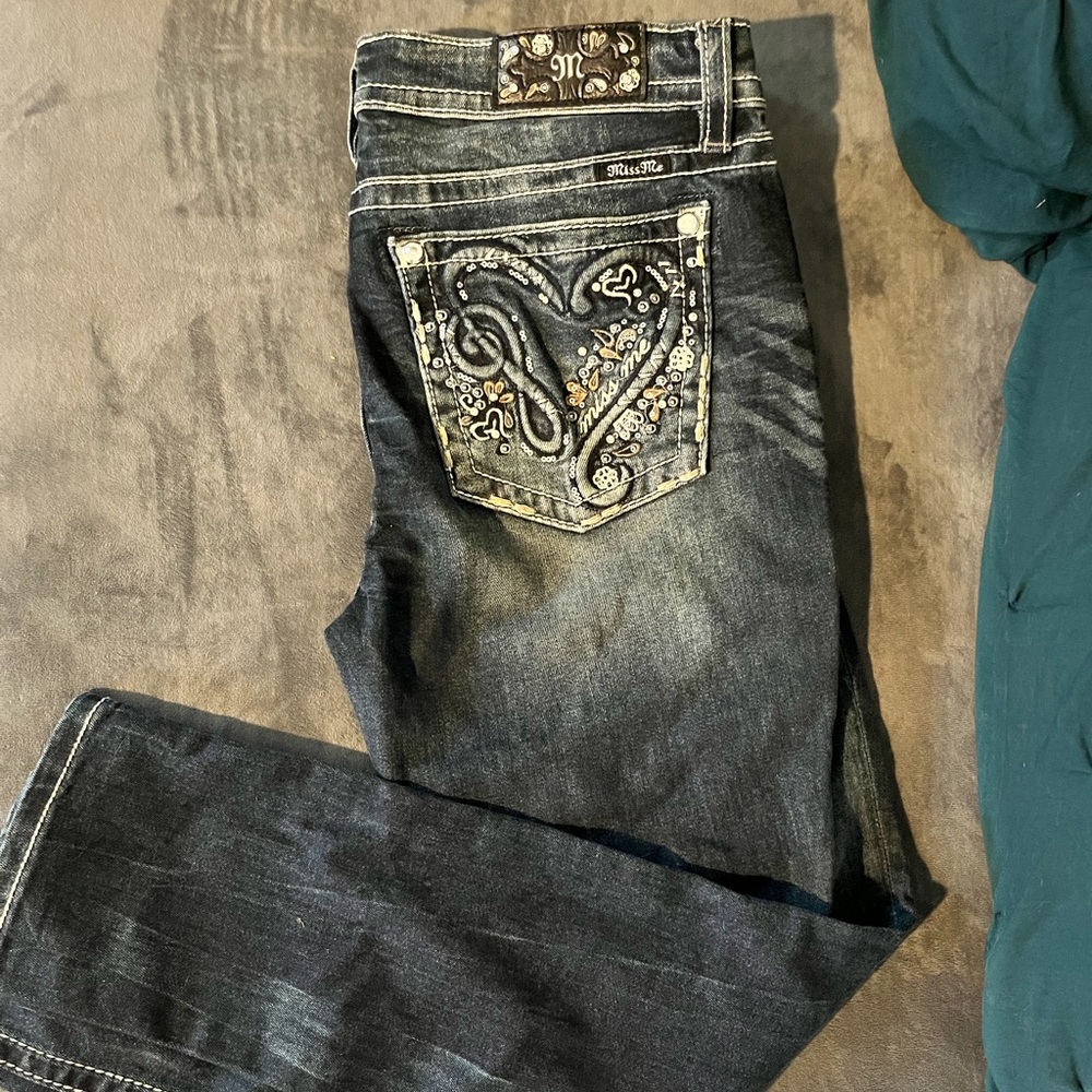 Miss Me Women's Boot Cut Jeans with Embellished Pocket